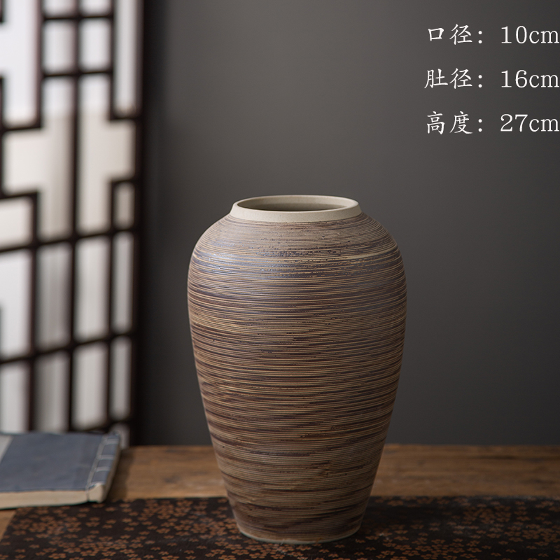 Jingdezhen nuevo jarrón de cerámica china planta maceta de flores de cerámica vintage flor seca sala de estar decoración moderna simple estricta