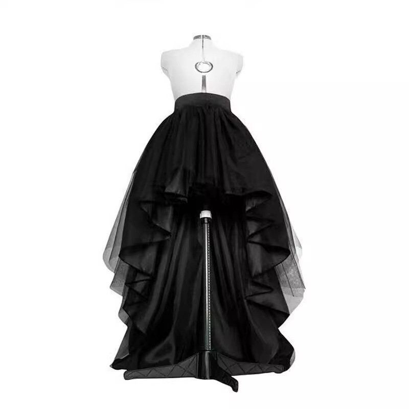 European and American Style New Mesh Tutu Skirt White Ivory Skirt Wedding Dress Black Long Tail Dance Skirt