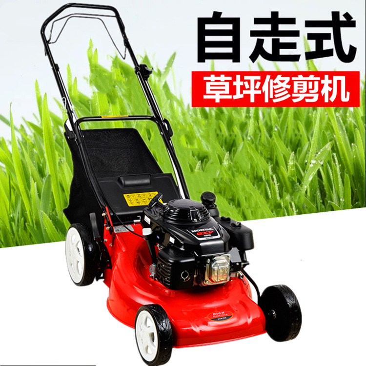 2025年新款手推式割草机 汽油四冲程草坪修剪车 农场自走式剪草机