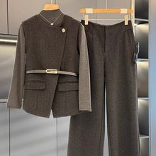 时尚洋气妈妈装三件套女显瘦2025年秋装新款气质百搭中老年人套装