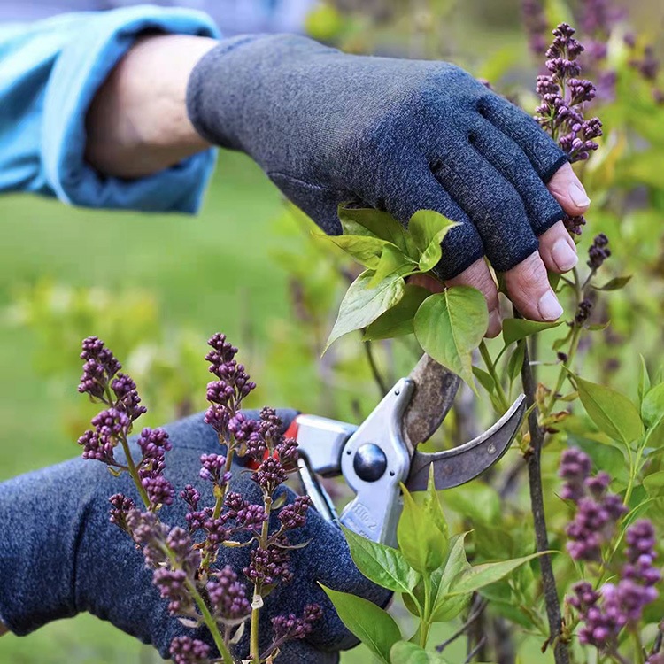 Guantes de presión de fibra de cobre – Medio dedo, para enfermería, rehabilitación y entrenamiento (cross-border)