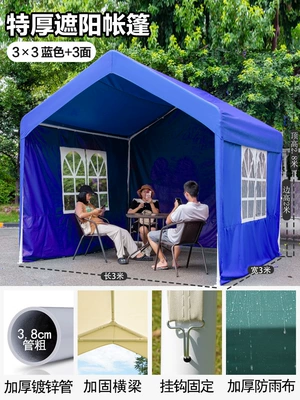 Avtomobil dam çadırları – Tent - 3mx3m-blue-market-tent-3-sided-cloth-5-year-warranty-1-20