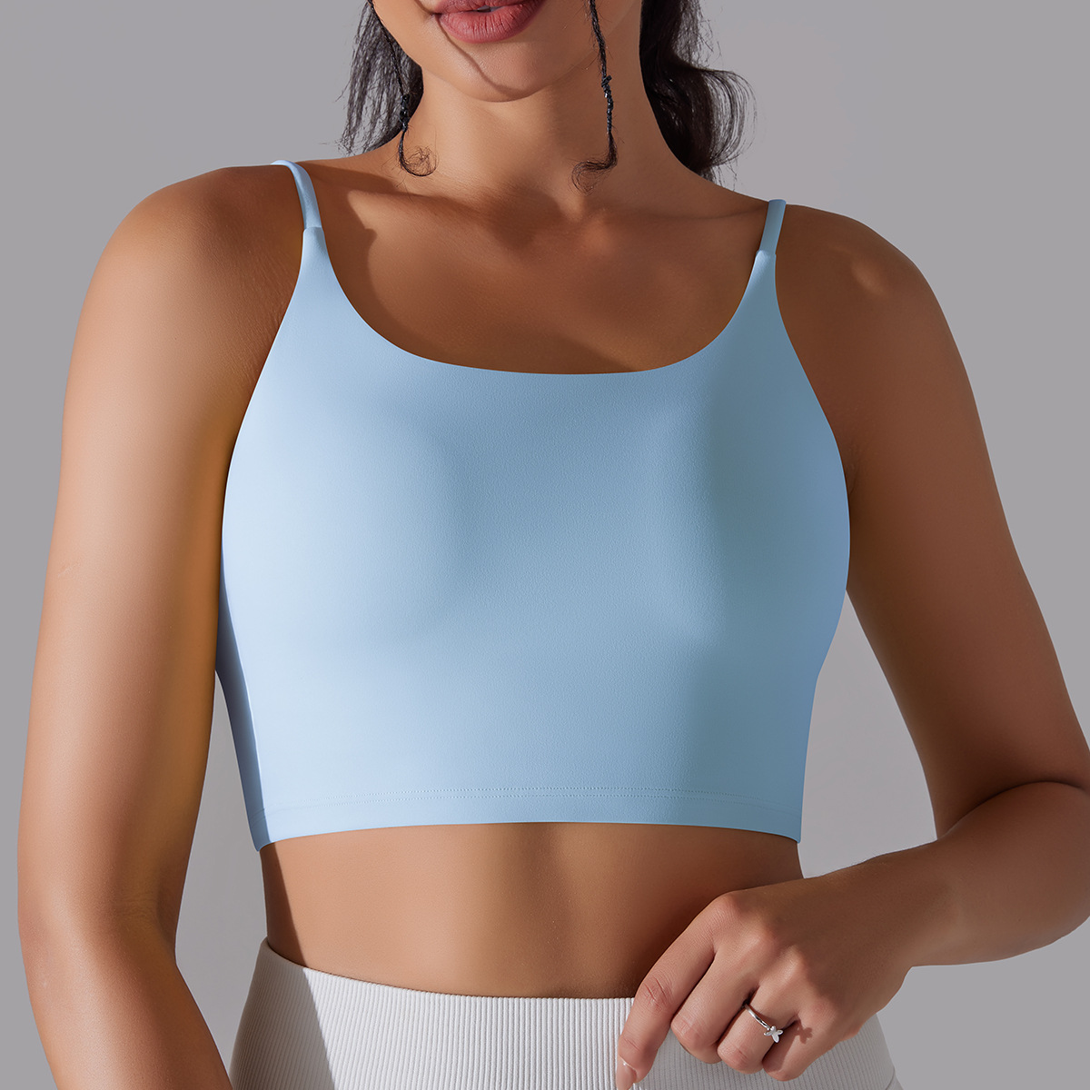 Simple Style Solid Color Nylon Cotton Blend U Neck Active Tops Vest display picture 12