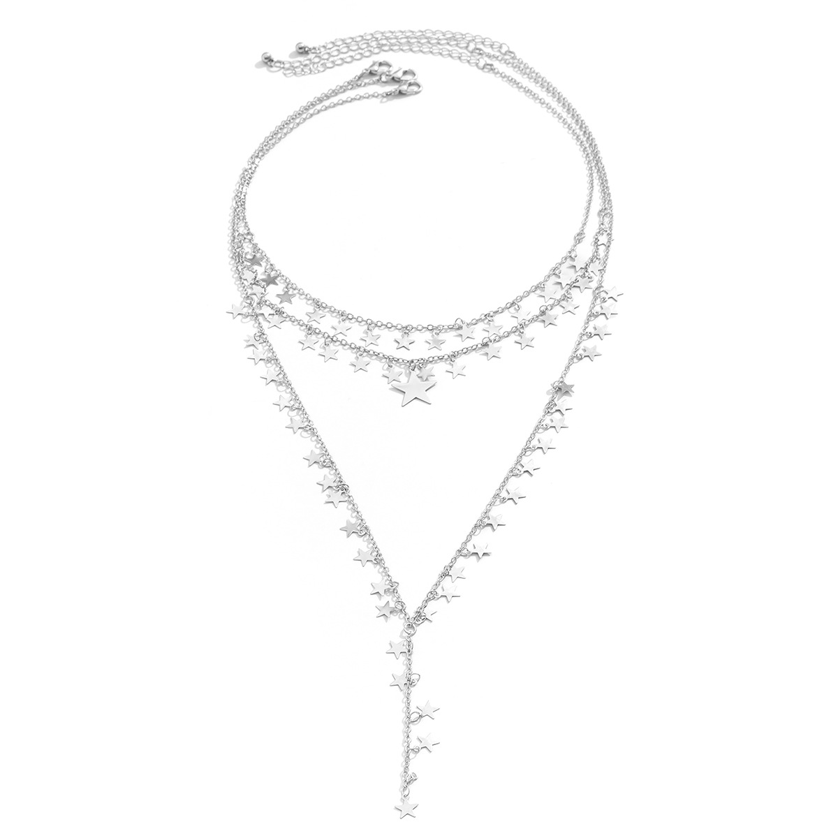 Mode Stern Kupfer Halskette Geschichtet Quaste Kupfer Halsketten display picture 4