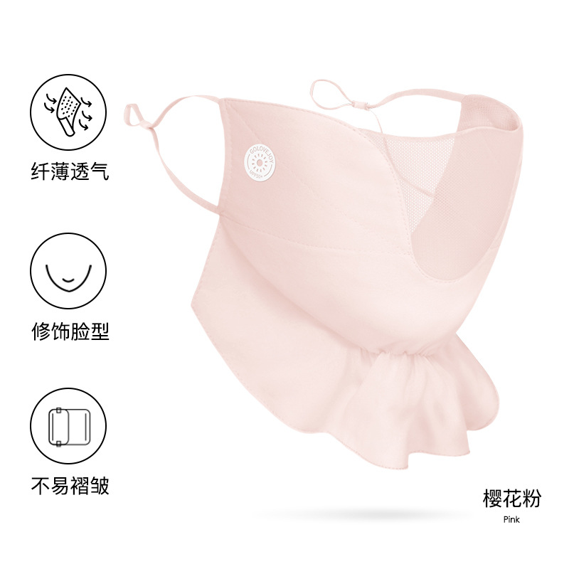 Verano nueva Máscara de protección solar femenina conducción al aire libre protección UV máscara de gasa transpirable delgada XKZ47