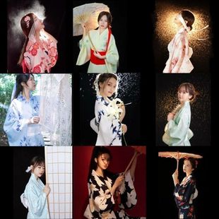 Divine Maiden Kimono Set Japanese Style Photo Outfit Women's Japanese Photo Clothes Improved Sakura Kimono Yukata
