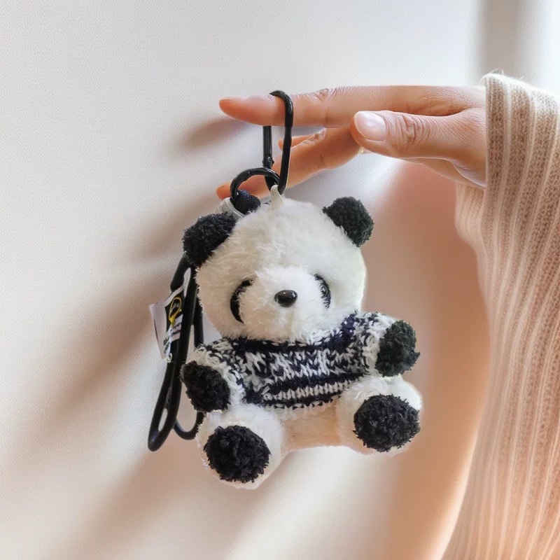 Caricatura panda peluche colgante oso espacial bolsa colgar decoración Wenchuang peluche muñeca llavero regalo para parejas