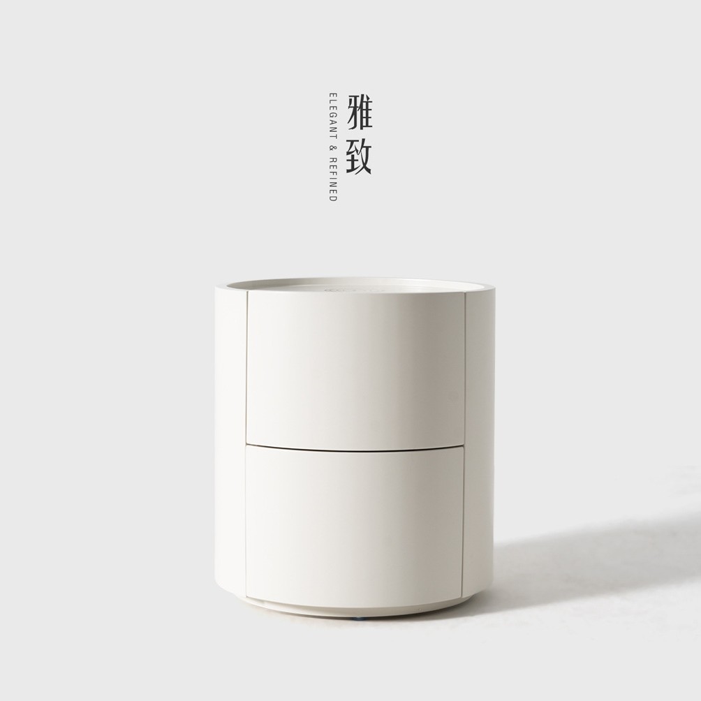 Ber328 # Selected Designer Nightstand for Home Use, New Model Bedroom Cabinet, Round Shape, Light Luxury, High-End Lacquer Finish.