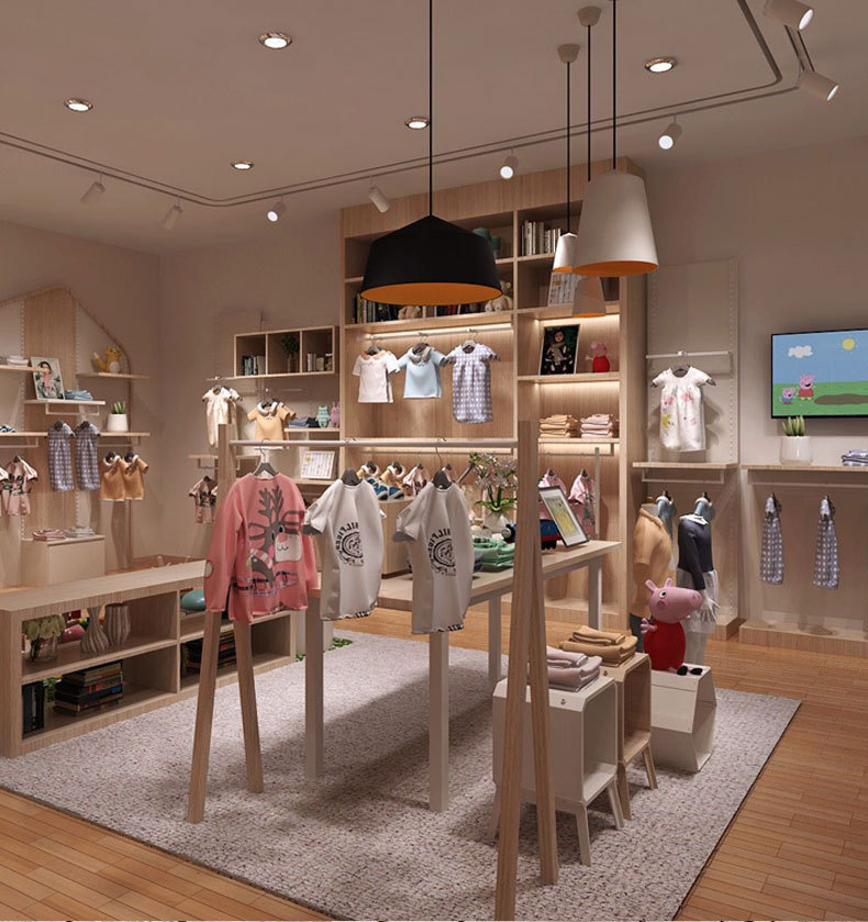 母婴用品专卖店整店输出展示柜货架门头招牌led发光