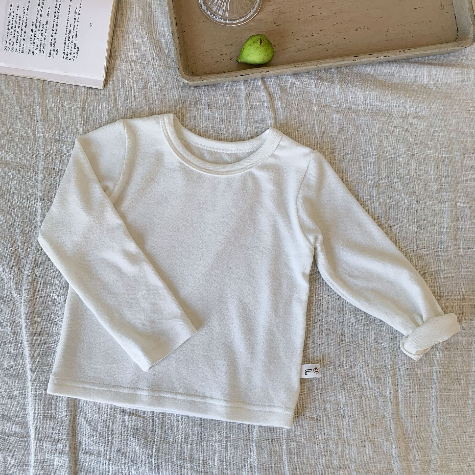 Sugar Pear ropa infantil camiseta de mangas largas para niñas otoño 2025 nuevo estilo de ropa de base para niños abrigos de otoño ropa de bebé image 5