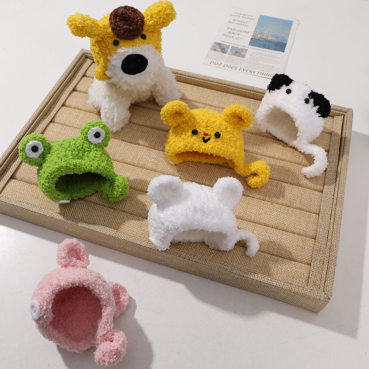秋冬新款卡通可愛毛絨絨頭套DIY手工玩偶公仔換裝帽子配件批發