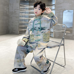 Children's Hanfu Spring and Autumn Set for Boys - 2024 New Style, Ancient Style Tang Suit, Chinese Style for Older Boys