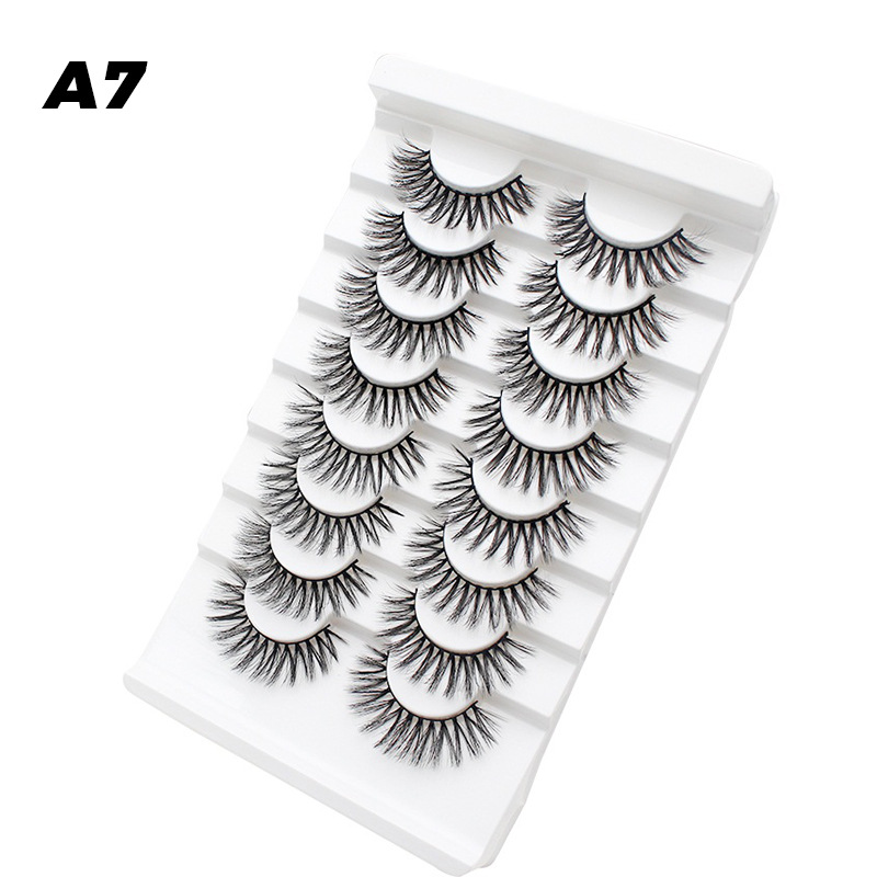 DINGSEN fuente transfronteriza fábrica pestañas falsas 8 pares de pestañas naturales gruesas de gran volumen LOGO