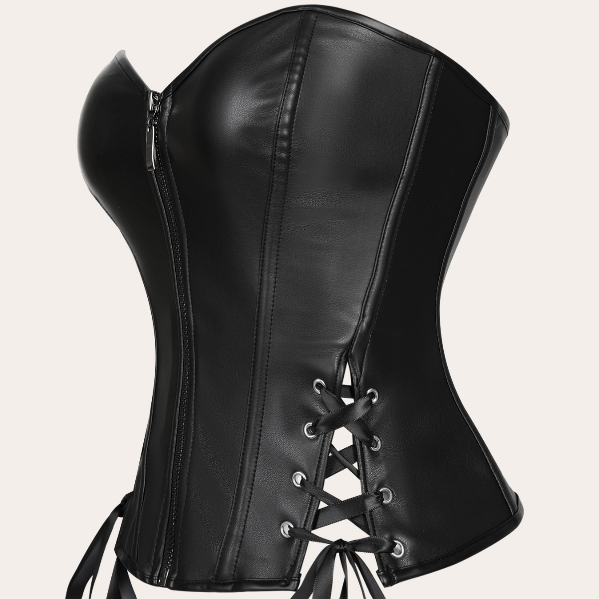 Black Punk Hot Girl Wind Tie Belt Belt Body Tape Bow Body Top Zipper Body Top de alta calidad