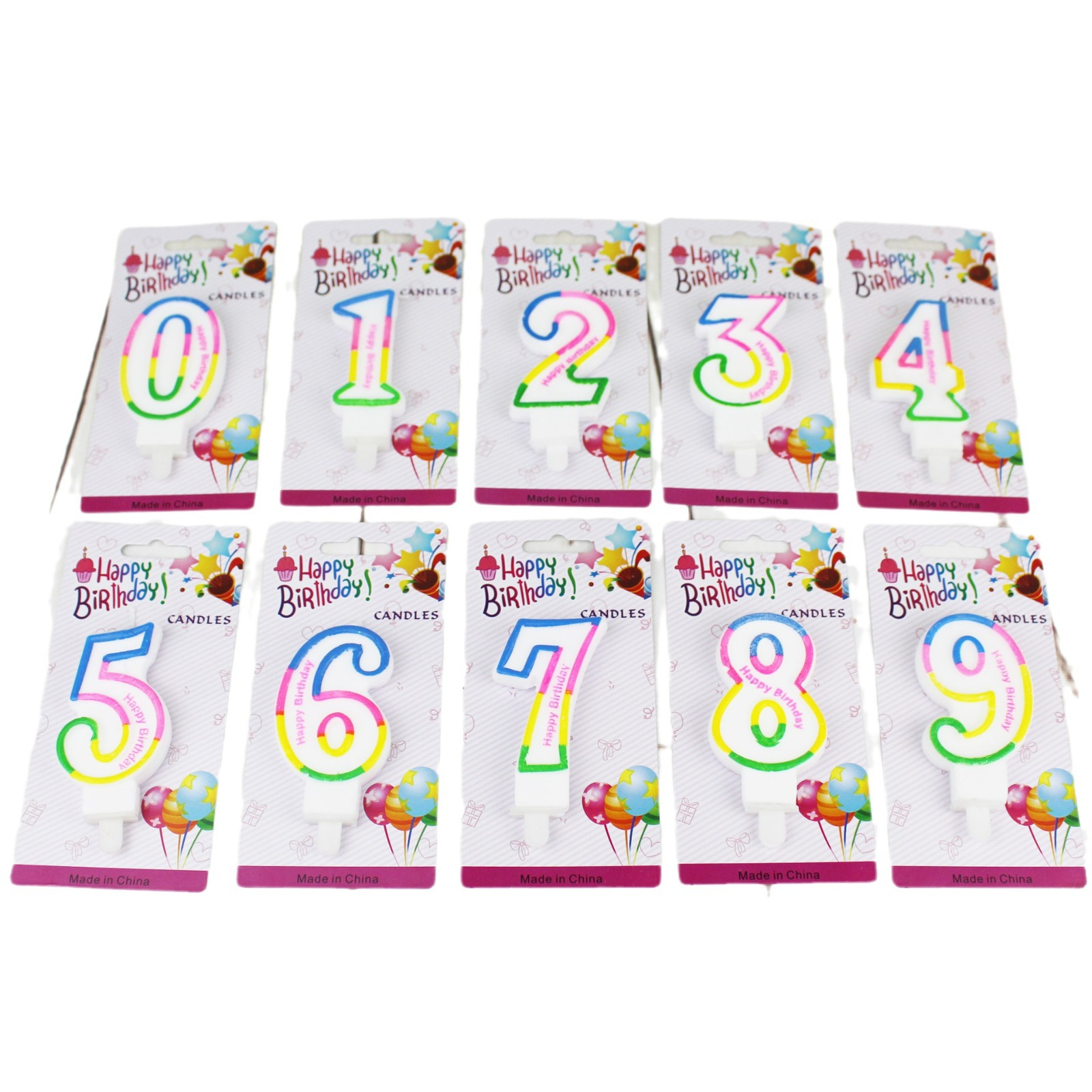 Vela de cumpleaños fábrica al por mayor niños creativos edad 0-9 color pastel vela con base digital vela