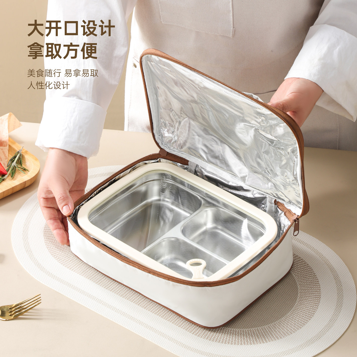Bolsa de almuerzo de aislamiento térmico bolsa de almuerzo de almuerzo de aluminio bolsa portátil al aire libre bolsa de almuerzo de aluminio