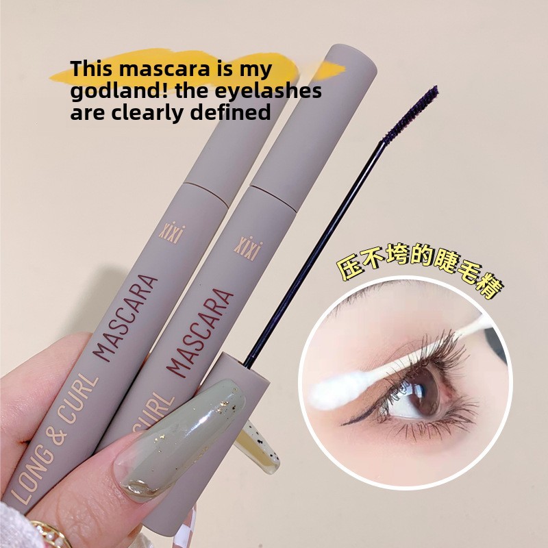 Makeup Xixi Long-Lasting Curling Mascara with Fine Brush Head, Waterproof, Non-Smudging, Long-Lasting, Defined Lashes