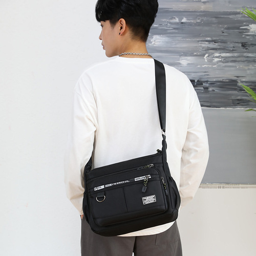 Large Capacity Unisex Shoulder Bag Backpack Casual Oxford Cloth Men's Crossbody Phone Lightweight Office Outing Durable