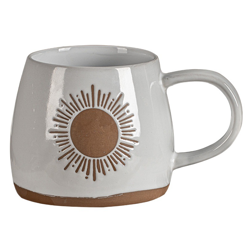 Taza de alta apariencia Universal japonés retro desayuno taza de café de alta gama de cerámica de gran capacidad taza al por mayor