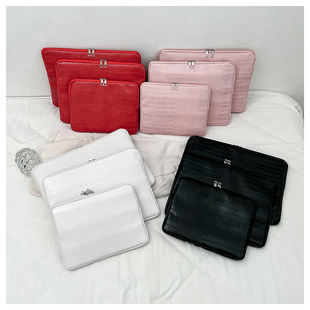 Suitable for Macbookpro Computer Bag Crocodile Pattern Apple Lenovo Huawei Horizontal Style Thin Pu Leather Notebook Inner