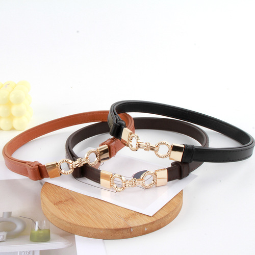 Adjustable metal hook buckle thin belt women's decorative dress sweater accessories belt women's waist chain wholesale