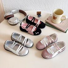 女童皮鞋芭蕾舞鞋浅口单鞋2026春季镂空儿童玛丽珍休闲板鞋子女孩