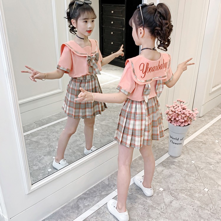 女童连衣裙2022春装新款洋气夏装儿童jk制服套装裙子学院风时髦潮