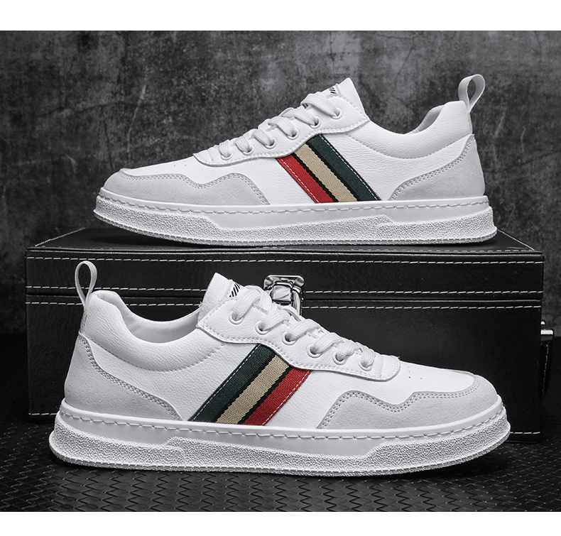 Herbst koreanische Mode lässige Turnschuhe neue Herren All-Match-Leder weichen Boden weiße Schuhe trendige Schuhe_voghion.com