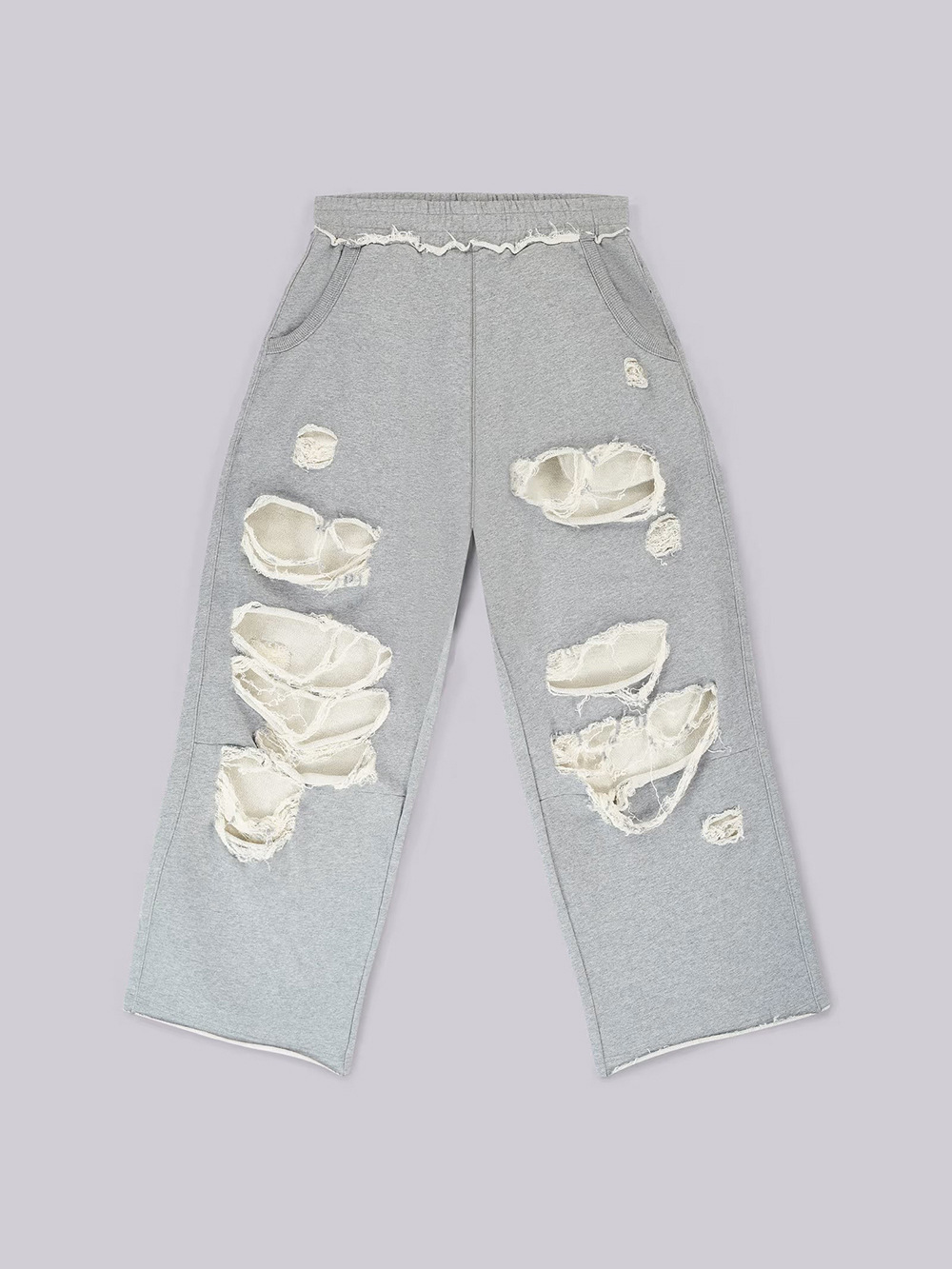 Comercio exterior exclusivo para piernas anchas, pantalones de verano de algodón de cintura alta, pantalones deportivos casuales de pulverización de color.