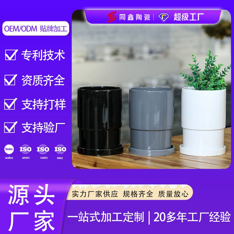 TX09 Dehua Tongxin Керамический горшок Производитель Производство и переработка Цветочный горшок Индивидуальные большие количества Оптовая Керамика Горшок