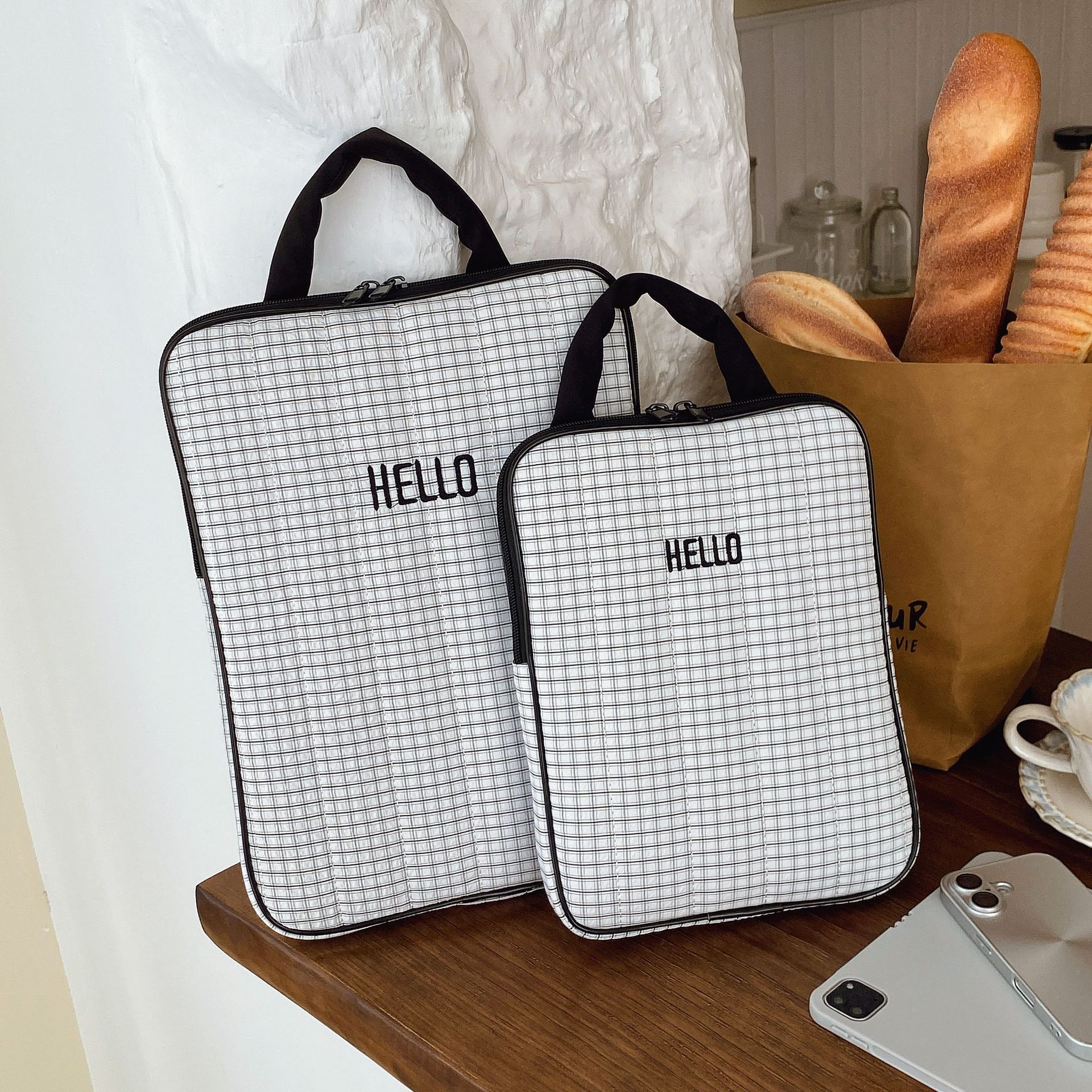 Korean-style ins patterned laptop bag 14inch Laptop sleeve bag unisex simple business tablet protector