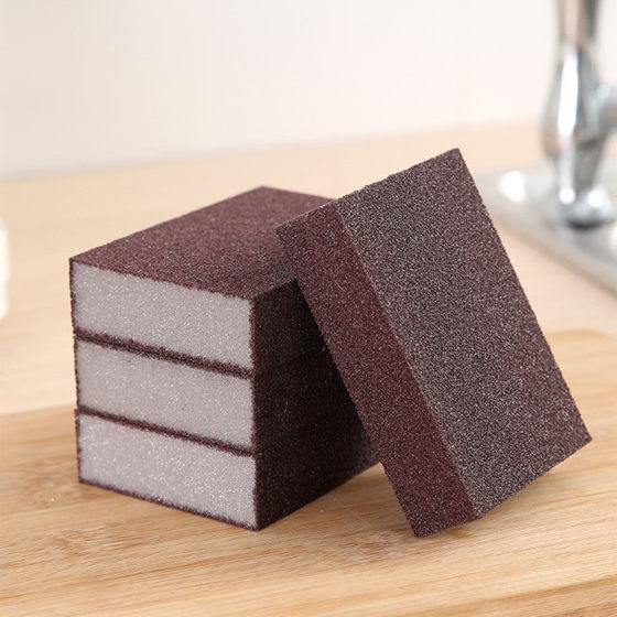 Brush pot artifact remove stubborn dirt stains Diamond Sponge wipe Emery pot bottom rust removal cleaning brush