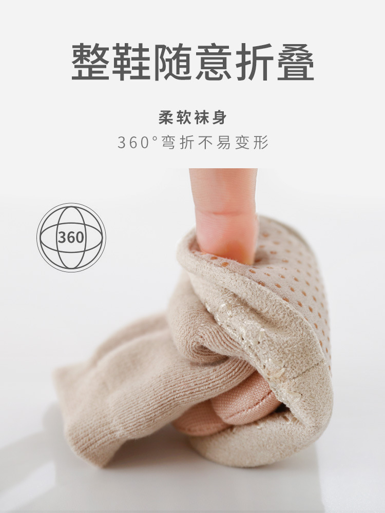 2023 invierno nuevo bebé piso zapatos calcetines engrosada Terry caliente anti-gota flor princesa cuero inferior Niño Zapatos Calcetines