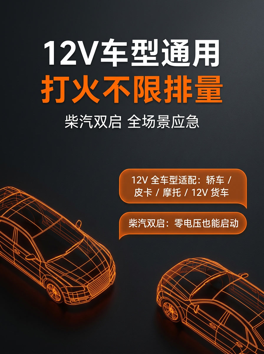 Car Air Pump, Multi-Functional Portable Electric Car Air Pump, Emergency Jump Starter