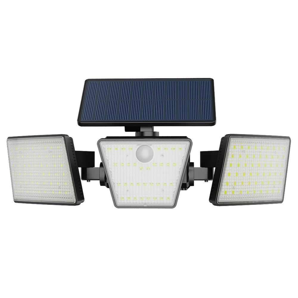 Transfronterizos al aire libre luz solar de pared de tres extremos dividida luz de pared LED de inducción del cuerpo humano 360 ° luz de iluminación giratoria