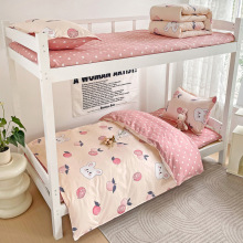 卡通水洗棉四件套学生宿舍上下铺学生三件套家用宿舍床品批发代发