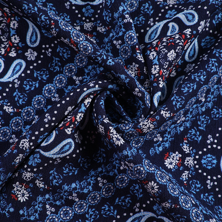 Nueva moda floral impresión 100% rayon Challis tela de vestido