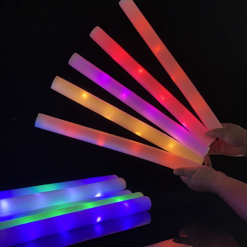 スポンジ蛍光スティックコンサートカラフルな発光スティックフラッシュスティックイベント雰囲気バー小道具バブル発光スティック|undefined