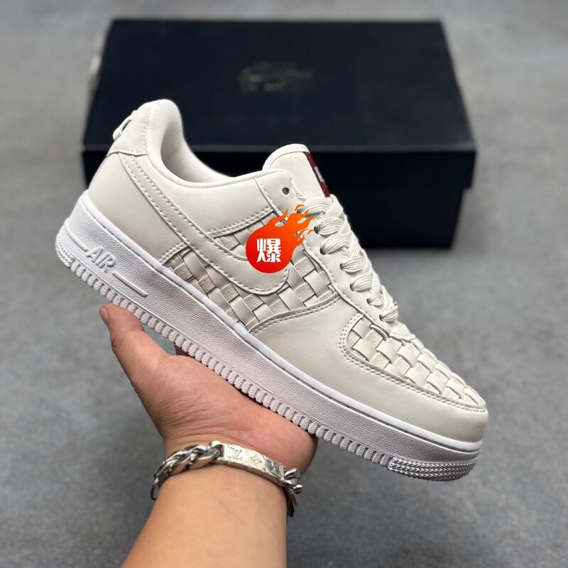 Air Force 1'07 Men's and Women's Thick-Soled White Shoes Woven Air Force One Low-Top Casual Sports Sneakers Air Force 1'07 Men's and Women's Thick-Soled White Shoes Woven Air Force One Low-Top Casual Sports Sneakers