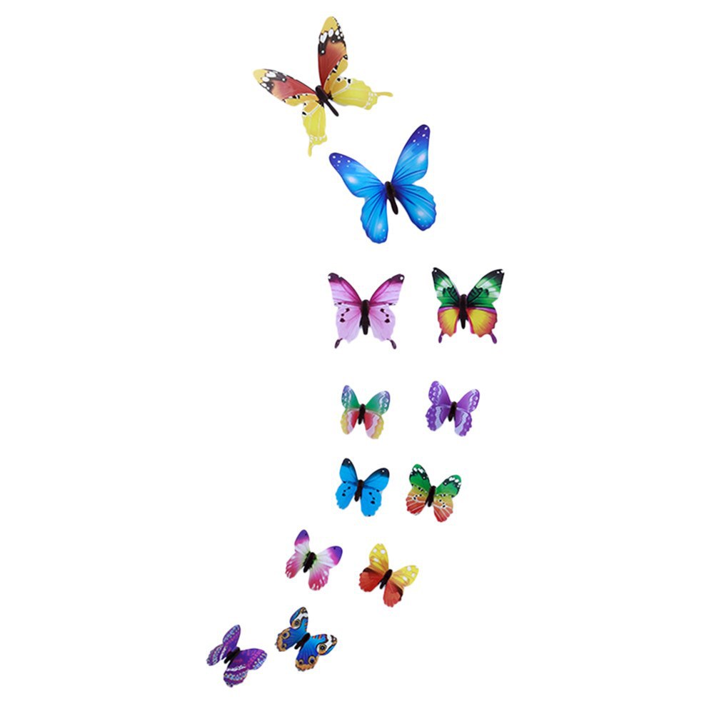 12pcs Luminous Butterfly Design Decal Ar...