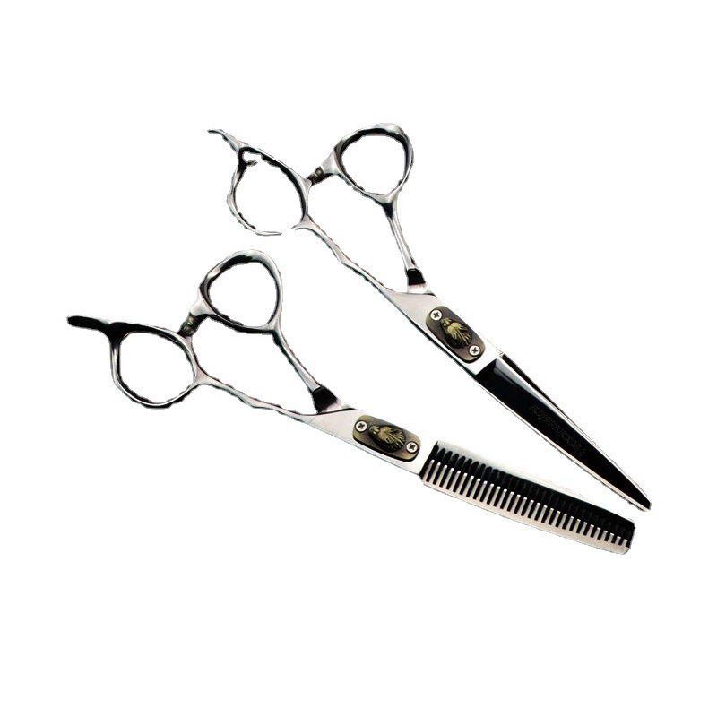6.0 -inch God Walker Thick Circle Wolf head Personalized hairdressing scissors flat scissors and cut teeth, bangs, cut thin cuts