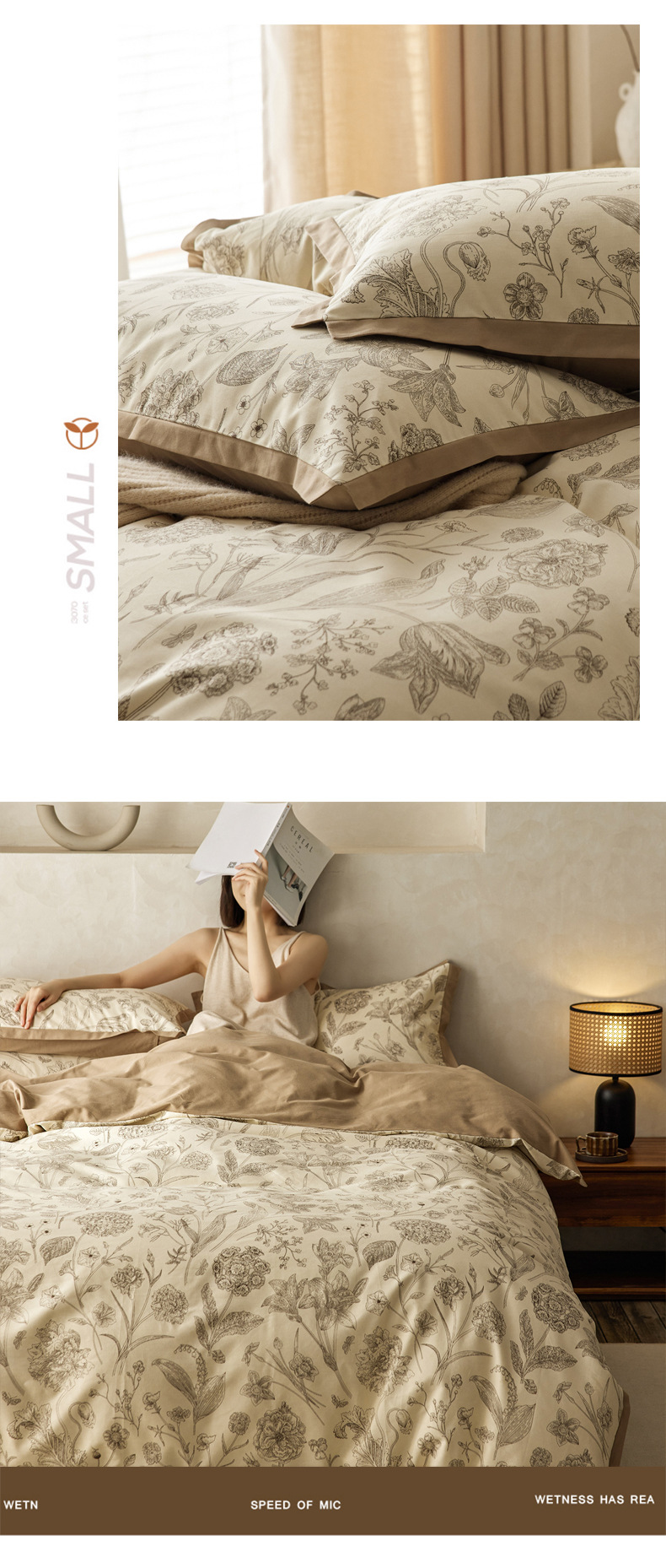 Housse De Couette Coton 4 Pièces Style Rétro Nordique Français_voghion.com