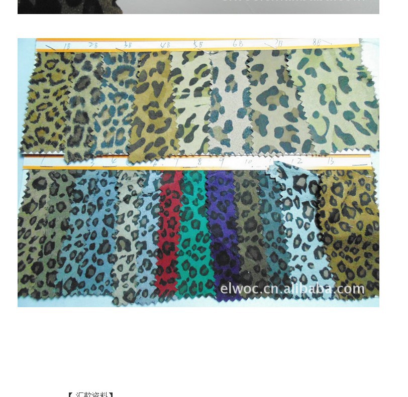仿超纤印花 豹纹薄布料 短毛绒棉布豹形里布 仿皮绒花 豹服饰4114