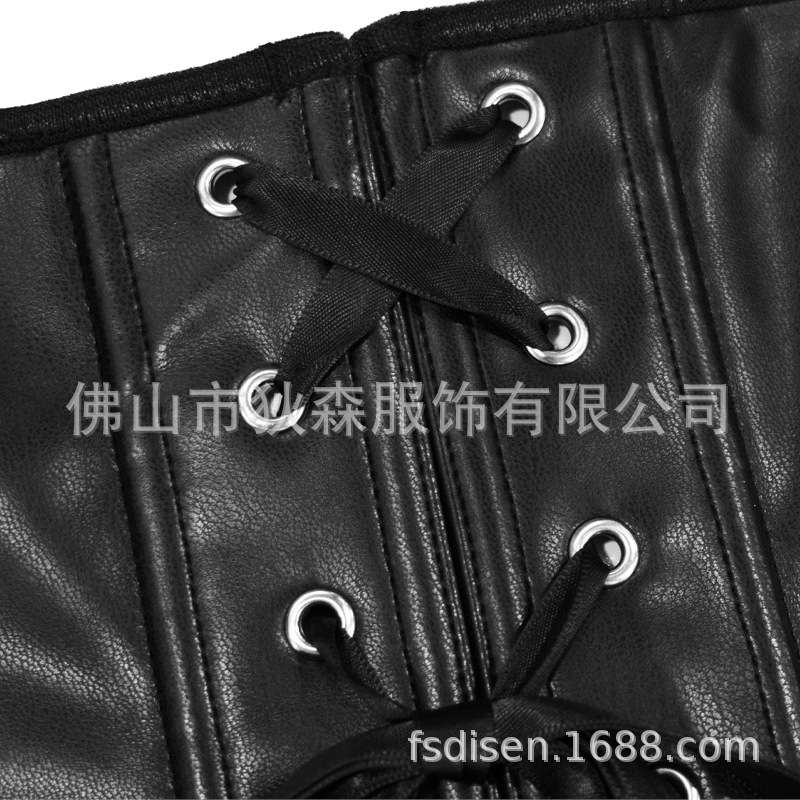 Nuevo estilo top moldeador de cuerpo color sólido corsé de hueso de pescado moda mujer sexy gancho de cuello de piel de pu y chaleco con hebilla