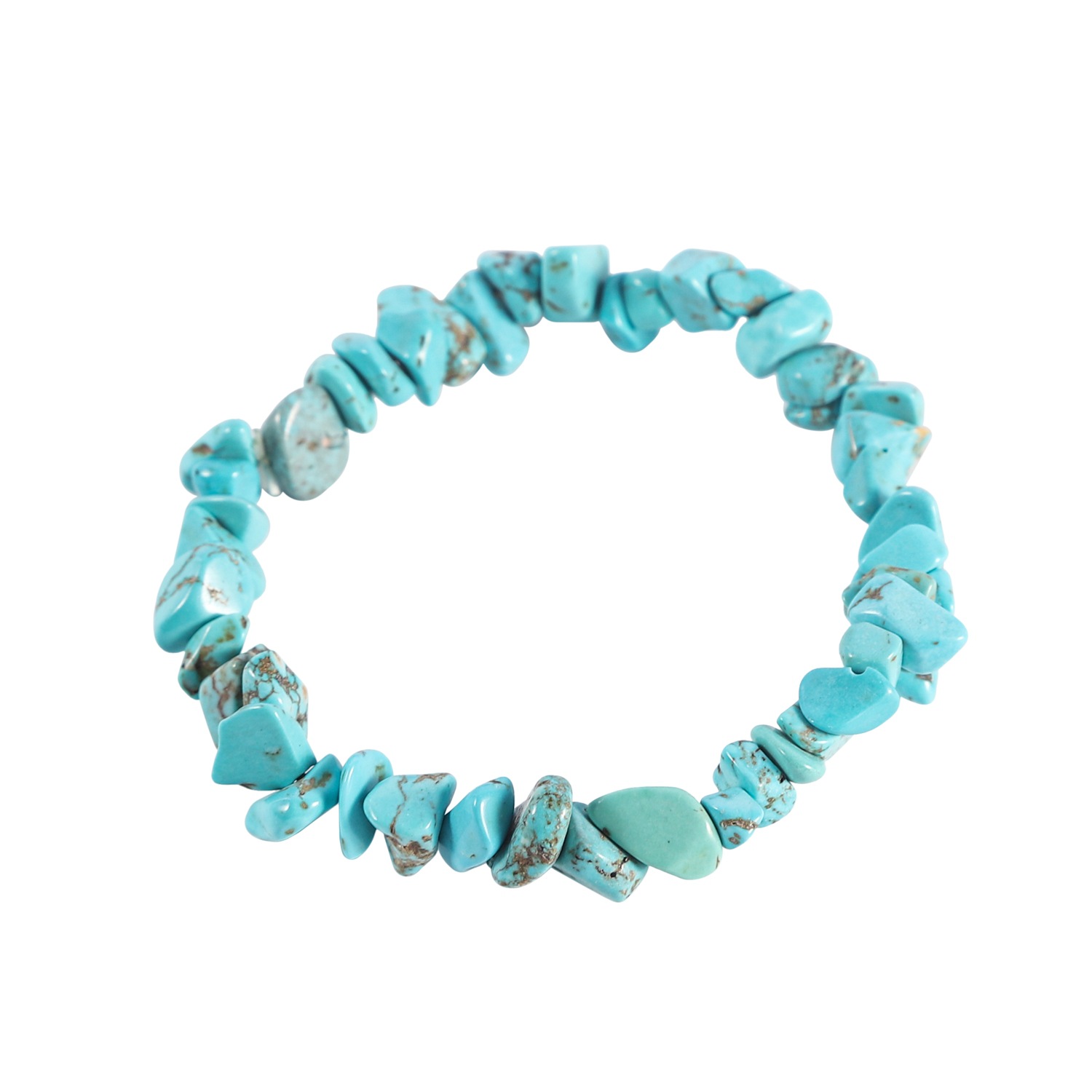 Synthetic White turquoise gravel bracelet