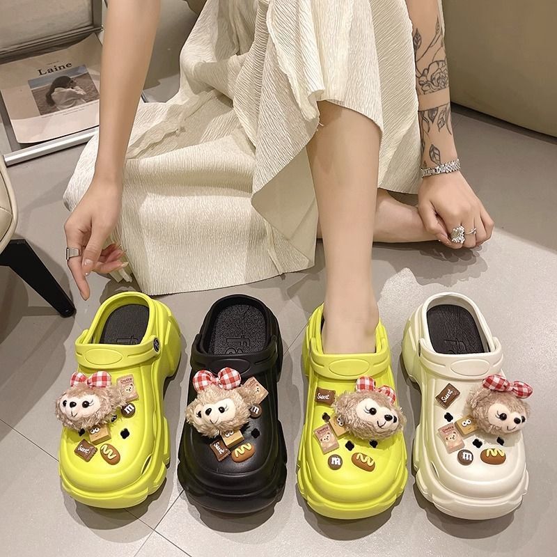 Duffy Bear Hole Shoes Women's Summer Outdoor Wear 2024 Cyber Celebrous DIY Thick Sole Height Increased Outdoor Casual Non-slip Baotou Sandals Duffy Bear Hole Shoes Women's Summer Outdoor Wear 2024 Cyber Celebrous DIY Thick Sole Height Increased Outdoor Casual Non-slip Baotou Sandals