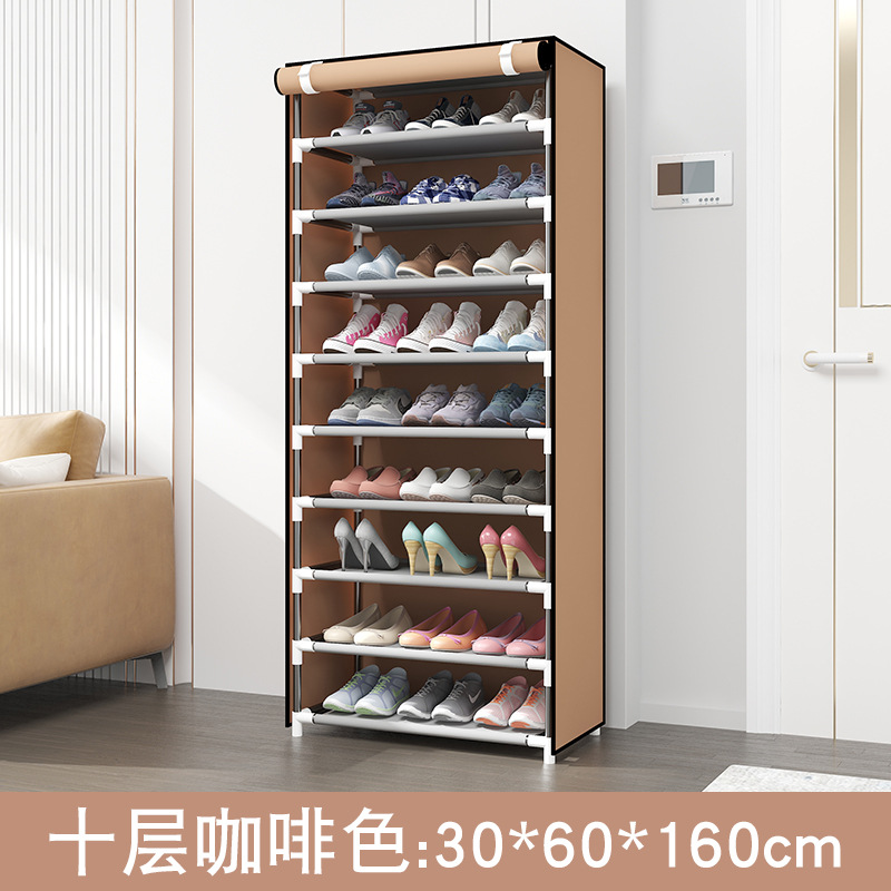 F simple gabinete de zapatos a prueba de polvo doméstico tela de almacenamiento rack de zapatos multicapa rack de almacenamiento de zapatos artefactos de zapatos image 17