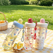 浮球塑料杯高颜值大容量夏天便携吸管杯女生可爱卡通夏天水杯