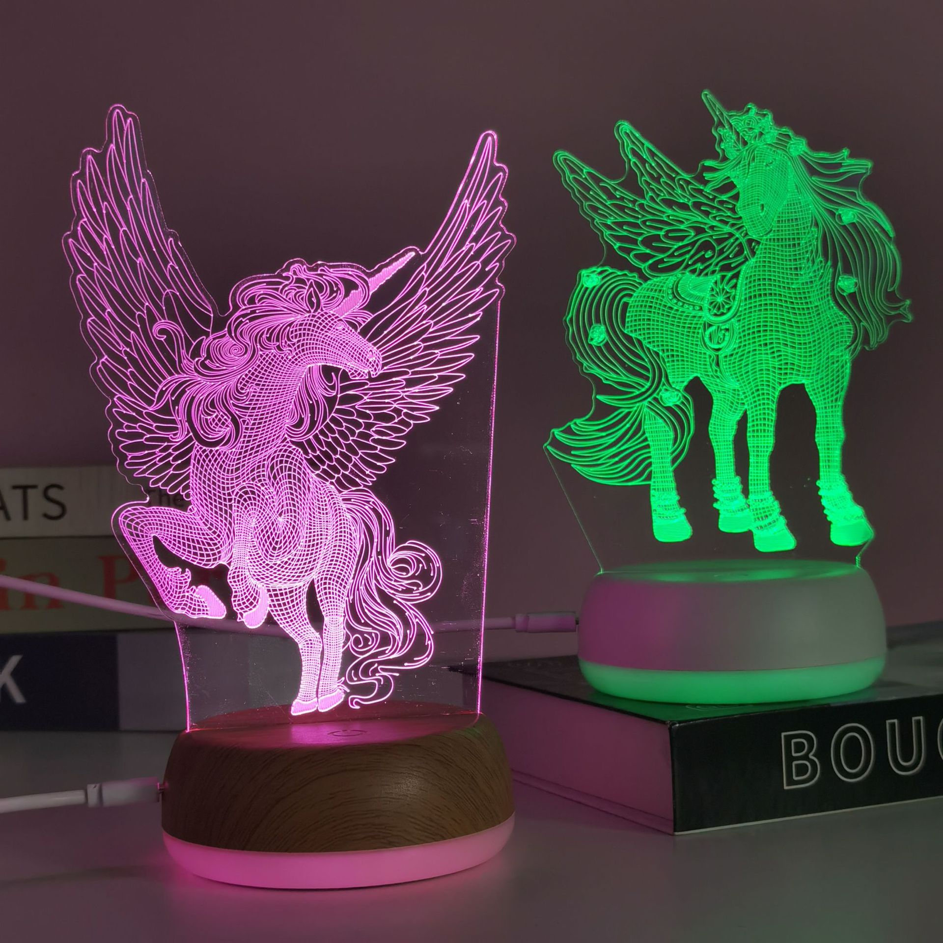 Buy quality Luminária led 3D série unicórnio luminária de cabeceira