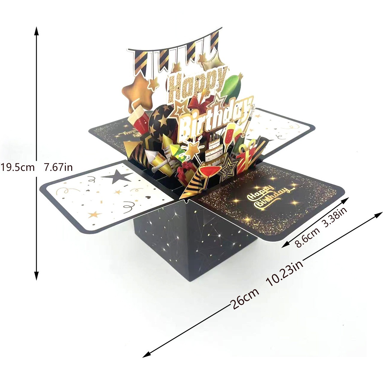 블랙 골드 생일 B; 사양은 사용자 정의 할 수 있습니다
